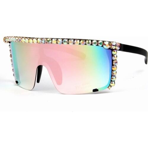 2021 wind sunglasses women windproof big frame diamond goggles exaggerated cross-border explosion sunglasses women goggle