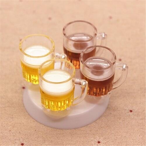 5pcs 3D Kawaii Resin Plastic Beer Mug Simulation Miniature Art Flatback Cabochon DIY Craft Decoration,,23*33mm