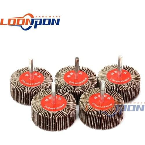 5Pcs 35~80mm Head Sandpaper Sanding Flap Polishing Wheels Sanding Disc with 1/4'' Shank for Grinding Deburring Metal