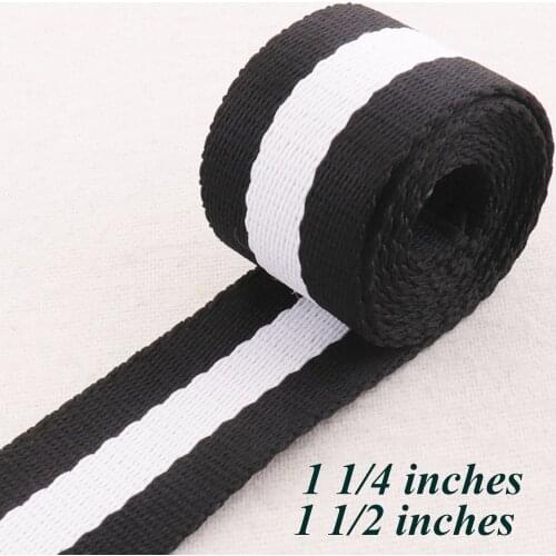 38mm/32mm White Black Striped Cotton Webbing Heavy Weight Bag Purse Straps Totes Belts Tape Bag Handle Belting handbag Strap