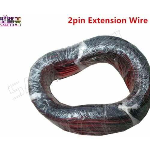 Free shipping)10m/20m/lot 22awg 2pin Extend Wire 5050 3528 2835 LED Strip Connector Red Black Cable Cord Cable Electrical Wire