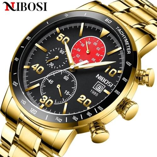 NIBOSI Sport Men Watches Waterproof Chronograph Watch Top Brand Luxury Clock Male Business Quartz Wristwatch Relogio Masculino