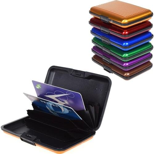 Pocket ID Credit Cards Wallet Holder Case Box Aluminum Metal Waterproof Business Credit Card ID Package Bank Case Card Holders