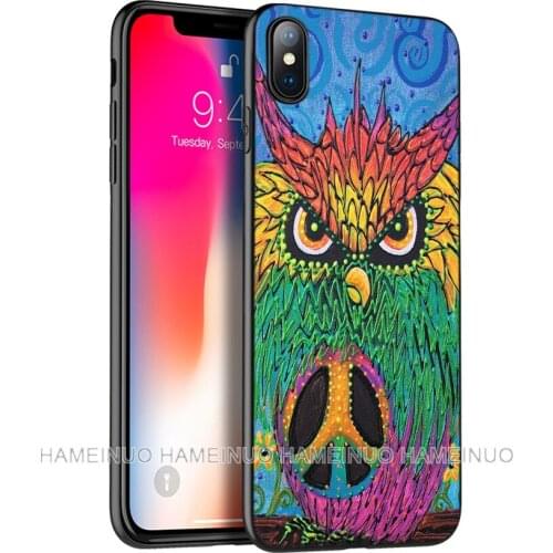 Black tpu case for iphone 5 5s SE 2020 6 6s 7 8 plus X 10 XR XS 11 pro MAX silicon cover case Hippy Hippie Psychedelic Art