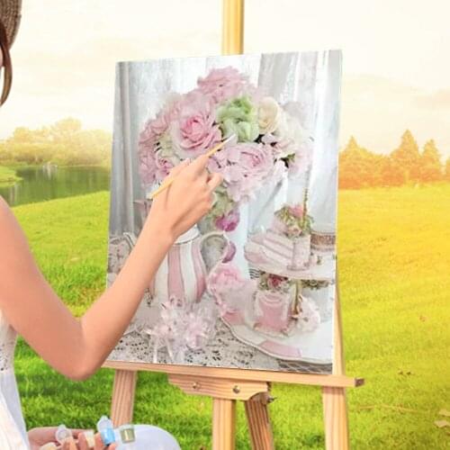 Flowers Pink Coloring By Numbers Painting Kit Oil Paints 40*50 Picture By Numbers Photo Wall Paintings For Children Handiwork