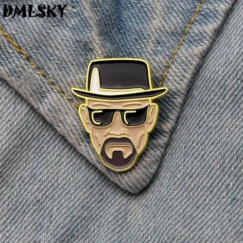 DMLSKY Metal Brooches Enamel Pins Men Lapel Pin Shirt Brooch Backpack badge Women Collar Pin Jewelry M3176