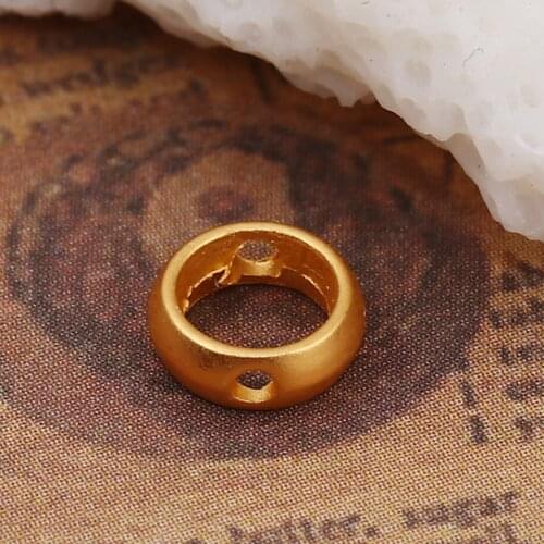 DoreenBeads Zinc Based Alloy Beads Frames Round Matt Gold Components Jewelry DIY Findings (Fits 4mm Beads) 6mm( 2/8") Dia, 10PCs