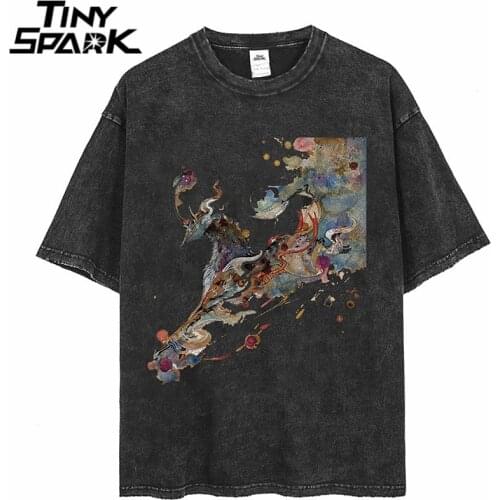 Hip Hop Streetwear Washed T Shirt 2021 Men Graphic Print Harajuku Tshirt Summer Short Sleeve T-Shirt Cotton Casual Tops Tees