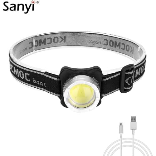 3 Modes COB LED Mini Headlamp USB Charging Headlight Outdoor Camping Fishing Head Flashlight Built-in Rechargeable Battery