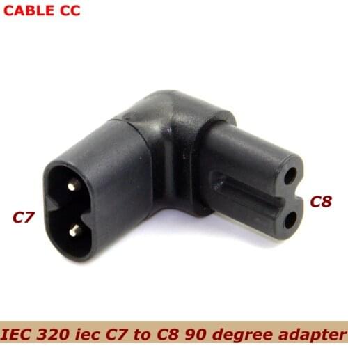 IEC 320 iec C7 to C8 90 degree upward and downward angled AC power adapter male and female expansion connector best quality