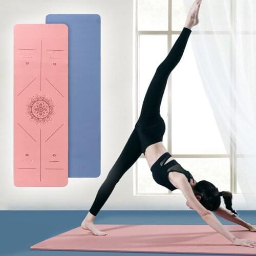 TPE Yoga Mat 6mm For Beginner Non-slip Mat Yoga Sports Exercise Pad With Position Line For Home Fitness Gymnastics Pilates Mats