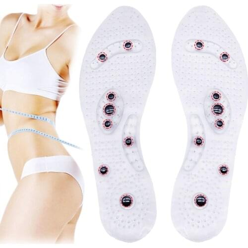 Magnetic Massage Insoles Unisex Foot Acupressure Shoe Pads Therapy Slimming Insoles for Weight Loss Transparent gel insoles