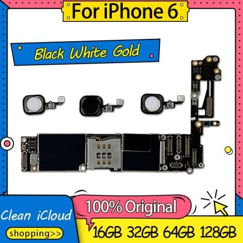 100% Original unlocked for iphone 6 Motherboard With Touch ID/without Touch ID,16gb / 64gb / 128gb for iphone 6 Logic boards