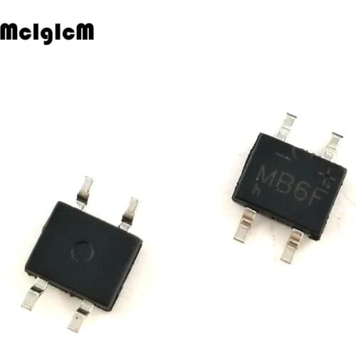 MCIGICM 100pcs 600V 0.5A SOP-4 SMD rectifier diode bridge mb6f
