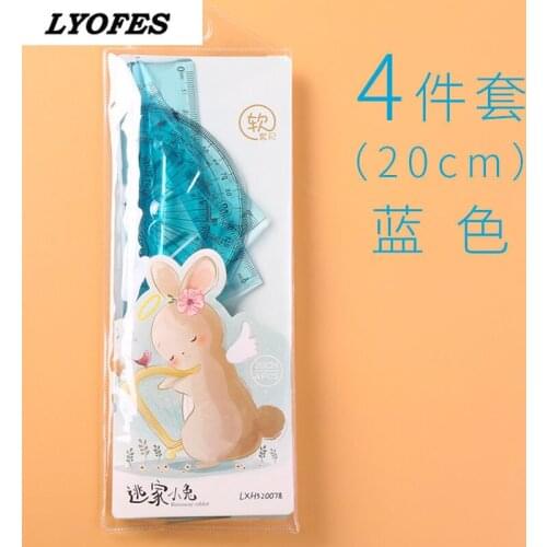 15 / 20cm no hand injury angle measurement cute ruler art cuter cute school supplies Ruler set 4-piece student stationery