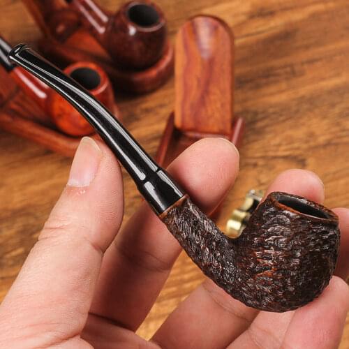 Tobacco Smoking Pipe with Foldable Pipe Stand Holder, Pipe Screens, Pipe Bits and Pipe Cleaning Tool with Gift Box