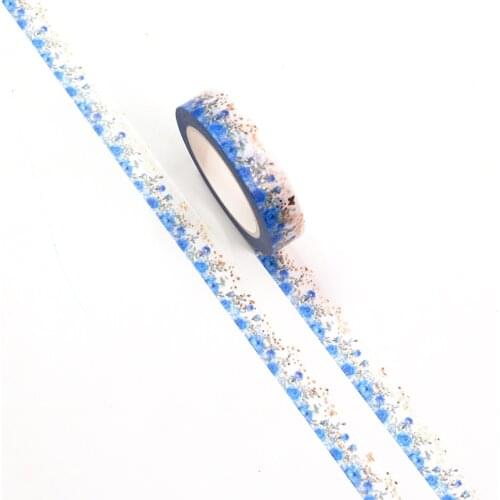 NEW 1PC 10mm*10m Foil Blue Rose Decorative Washi Tape Scrapbooking Masking Tape Office Supply designer mask washi tape
