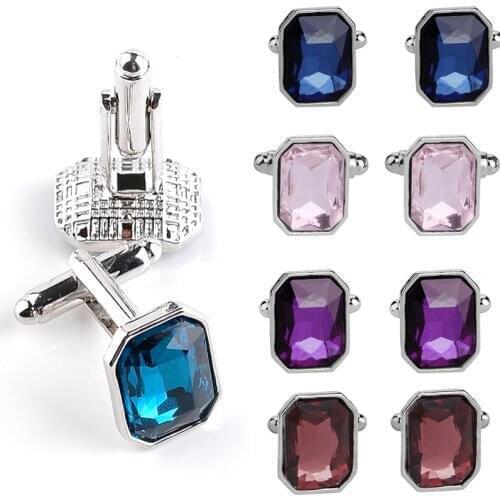 One Pair Fashion Cufflinks High Quality Zircon Alloy Plating Wedding Party Cufflinks Nail Sleeve Men Female Shirts Tie Clips