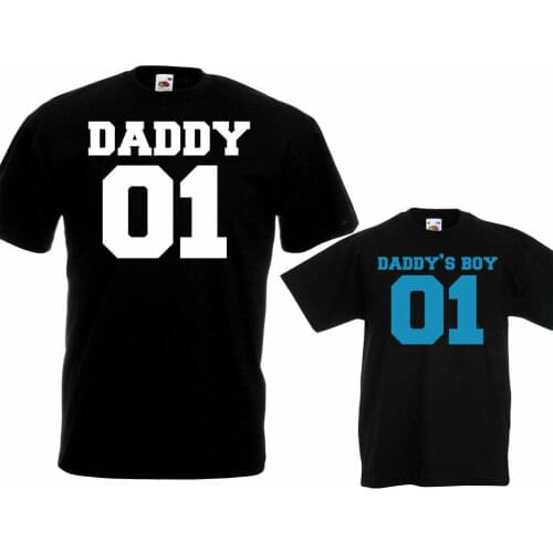 Daddy 01 Daddys Boy T Shirts Dad Kids Son Team Birthday Christmas Gift Set Tops
