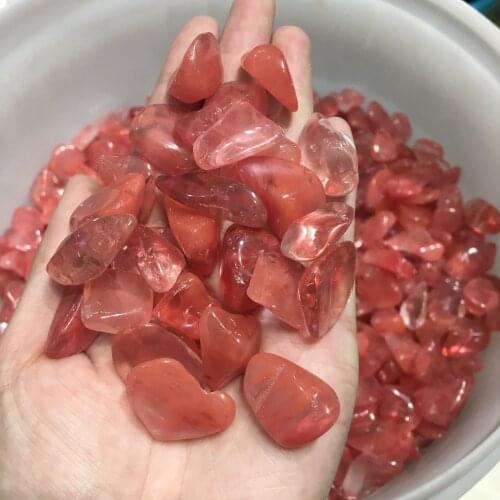 Red smelt quartz crystal stone Polished gravel Stones for decorate