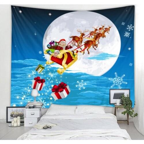 Christmas tapestry Santa Claus giving gifts background wall-mounted tapestry holiday decoration home decoration big blanket