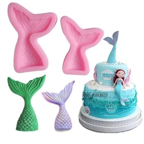 1 pcs Silicone Mold Mermaid Tail Conch patten Gum Paste Chocolate Fondant Cake Molds Candy Molds Party Cupcake Decorating Tools