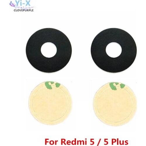 2pcs/lot Rear Back camera glass lens for xiaomi redmi 5 Redmi 5 Plus Lens for Mi Redmi 5 5P with sticker