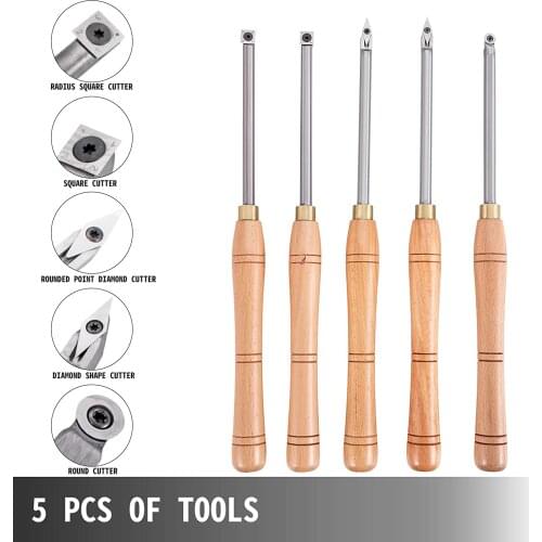 1 PCS Hard metal Turning steel solid metal application Cutter Round Shank Woodworking tool with wooden handle and carbide