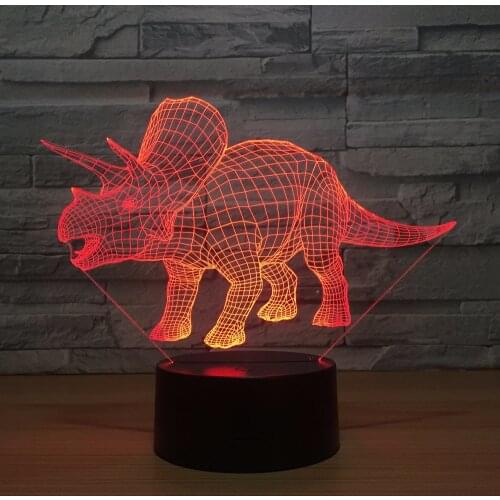 Triceratops 3D LED Table Lamp Great Toy For Kids Night Lights Usb Touch Switch Childrens Room Decorative Light