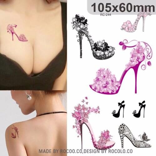 Waterproof Temporary Tattoo Sticker on body sexy High-heeled shoes tatto stickers flash tatoo fake tattoos for girl women
