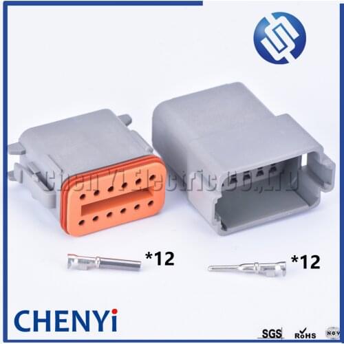 1 Set Deutsch DT 12 Pin connector DT06-12S/DT04-12P Male Female Auto Waterproof Connector Automotive Sealed Plug