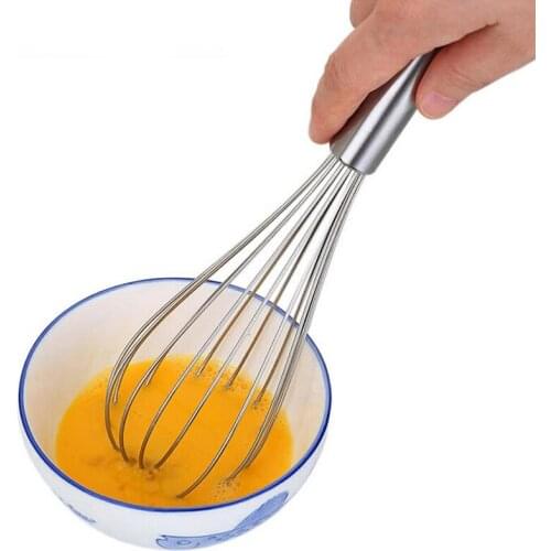1Pcs Kitchen Tool Stainless Steel Whisk Stirrer Mixing Mixer Egg Beater Foamer Rotate Hand Push Whisk Stiring Tool