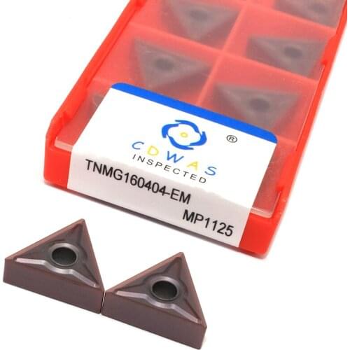 10PCS TNMG160404 EM MP1125 External Turning Tool TNMG 160404 High Quality Carbide Inserts Lathe Cutter Tool for Stainless Steel