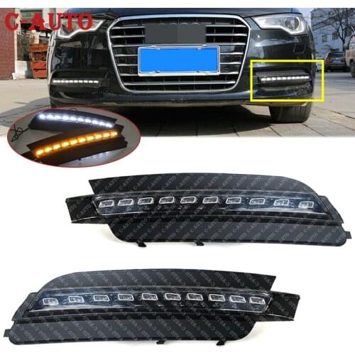 2PCS LED Fog LampWhite LED Daytime Running Light Waterproof Daylight For Audi A6 A6L C7 2012 2013 2014 2015 car-styling