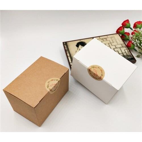 30 PCs brown white kraft box DIY blank handmade soap/candy/cookies/jewelry box 9x6x6cm