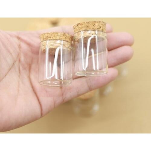 30pcs/lot 30*35mm 12ml Mini Glass Bottle Stopper Test Tube Cork Glass Jars Spice Container Small Vials Tiny Bottles glass