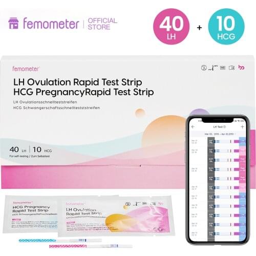 40+10 Pcs/Set Femometer Ovulation Test Kit Sensitive LH OPK Accurate Results with App