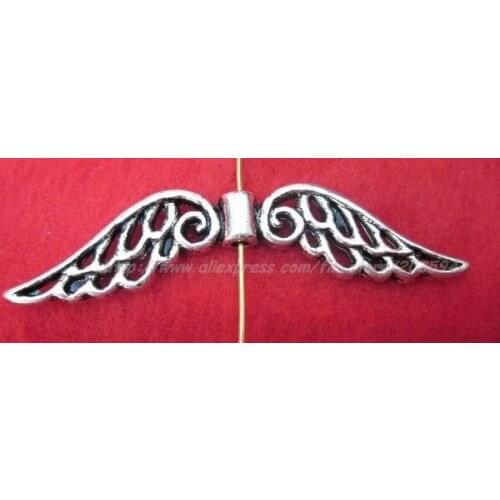 50Pcs Tibet Silver Big Wing Spacer Bead jewelry findings 53x11mm