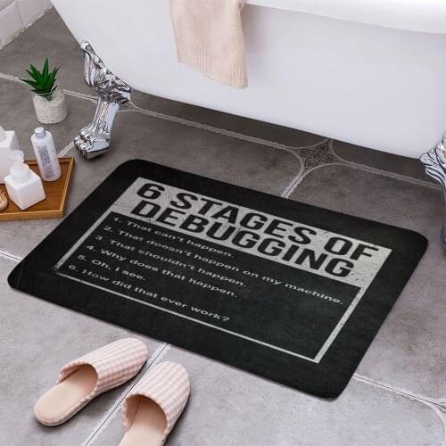 6 Stages Of Debugging 3D Print Doormats Rectangle Non-Slip DoorMat Bedroom Kitchen Entrance Print Door rugs Dropshipping