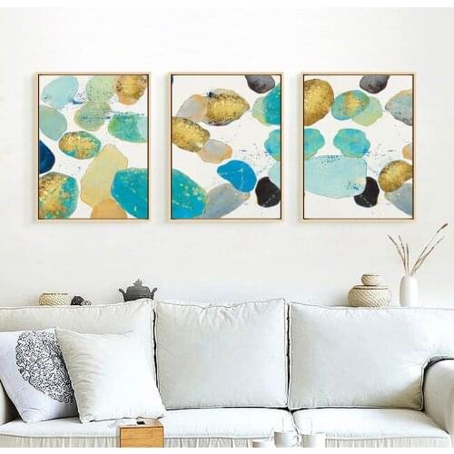 Abstract Color Simple Canvas Painting Geometric Color Block Pattern Poster Home Decor Wall Art Pictures for Living Room Porch