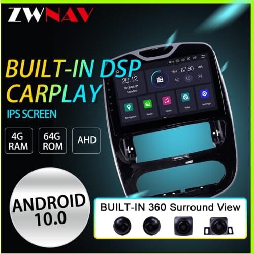 Android 10 Car No DVD Player GPS navigation For Renault Clio 2013-2018 radio recorder multimedia head unit 360 Surround View