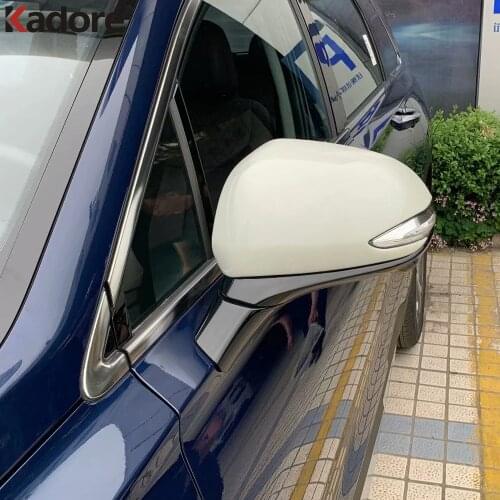 Car Mirror Cover For Hyundai Santa Fe 2019 2020 Chrome carbon fiber Rearview Mirror Covers Protection Cap Styling accessories