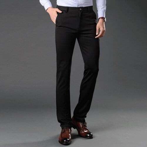 2021 Spring Summer New MenS Business Suit Pants Classic Fashion Stretch Loose Straight-Leg Trousers Male High-End Brand Pants