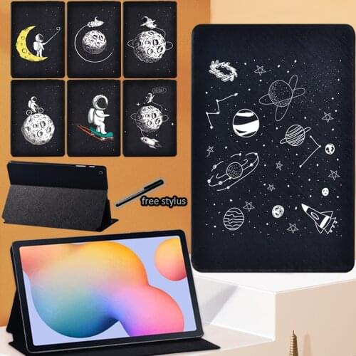 Tablet Case For Samsung Galaxy Tab S6 Lite P610/P615 10.4 Inch 2020 Astronaut Black Series Hard Shell Stand Cover Case