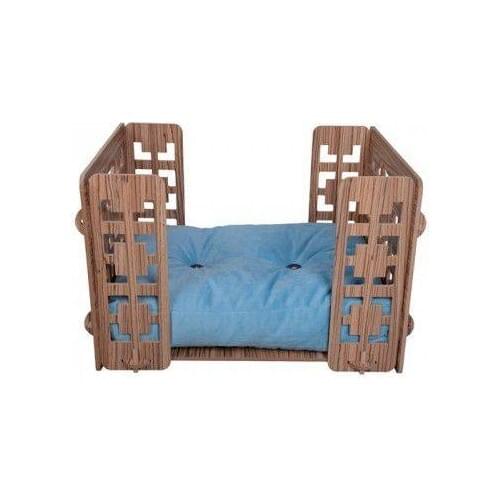 Cat Mozz Crib Shaped Wood Embroidered Cat-Dog Bed