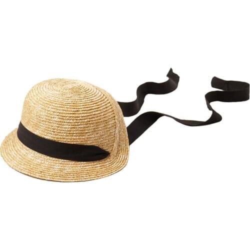 Kids Girls Straw Hat Beach Sun Protection Baseball Hats for Children Outdoor Activities Photo Props