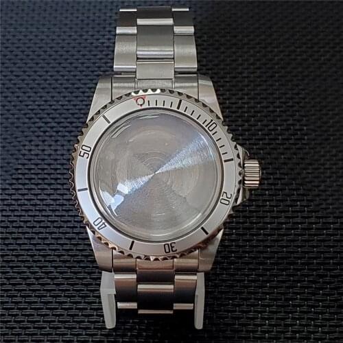 For NH35 NH36 Watch Movements Replacement 39.5mm Stainless Steel Watch Case with Watchband Strap Belt Watch Bezel