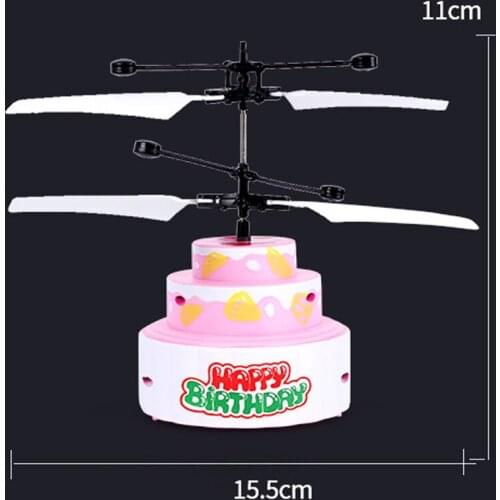 2020 New Flying Cake RC Toys Rechargeable Light Up Drone Infrared Induction for Children Kids