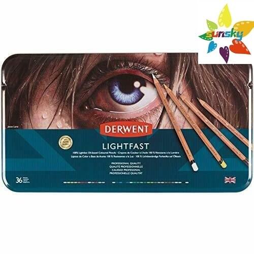 Derwent Colored Pencil Lightfast 36 Color Set,4mm oil-based core,Colored pencils with vivid colors,excellent light resistance