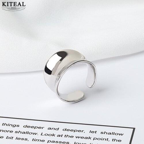 KITEAL Gorgeous silver color size Resizeable Maiden engagement ring Open-cut bread ring men ring bijoux women